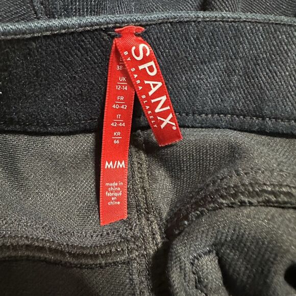 SPANX Jean-Ish Ankle Leggings Pull On Size M Blue Denim Stretch Jeggings EUC - Picture 7 of 14